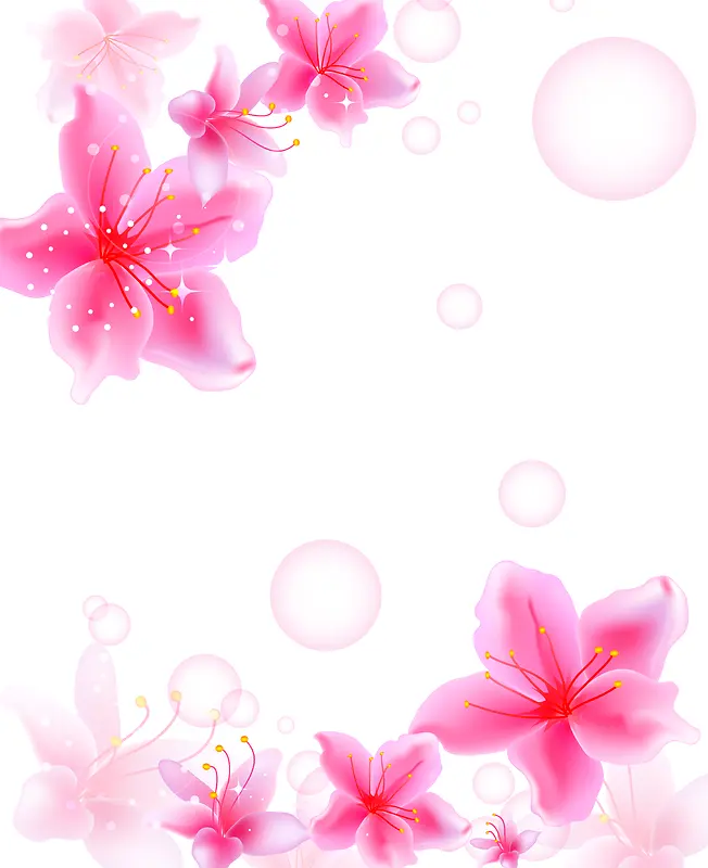 气泡鲜花背景